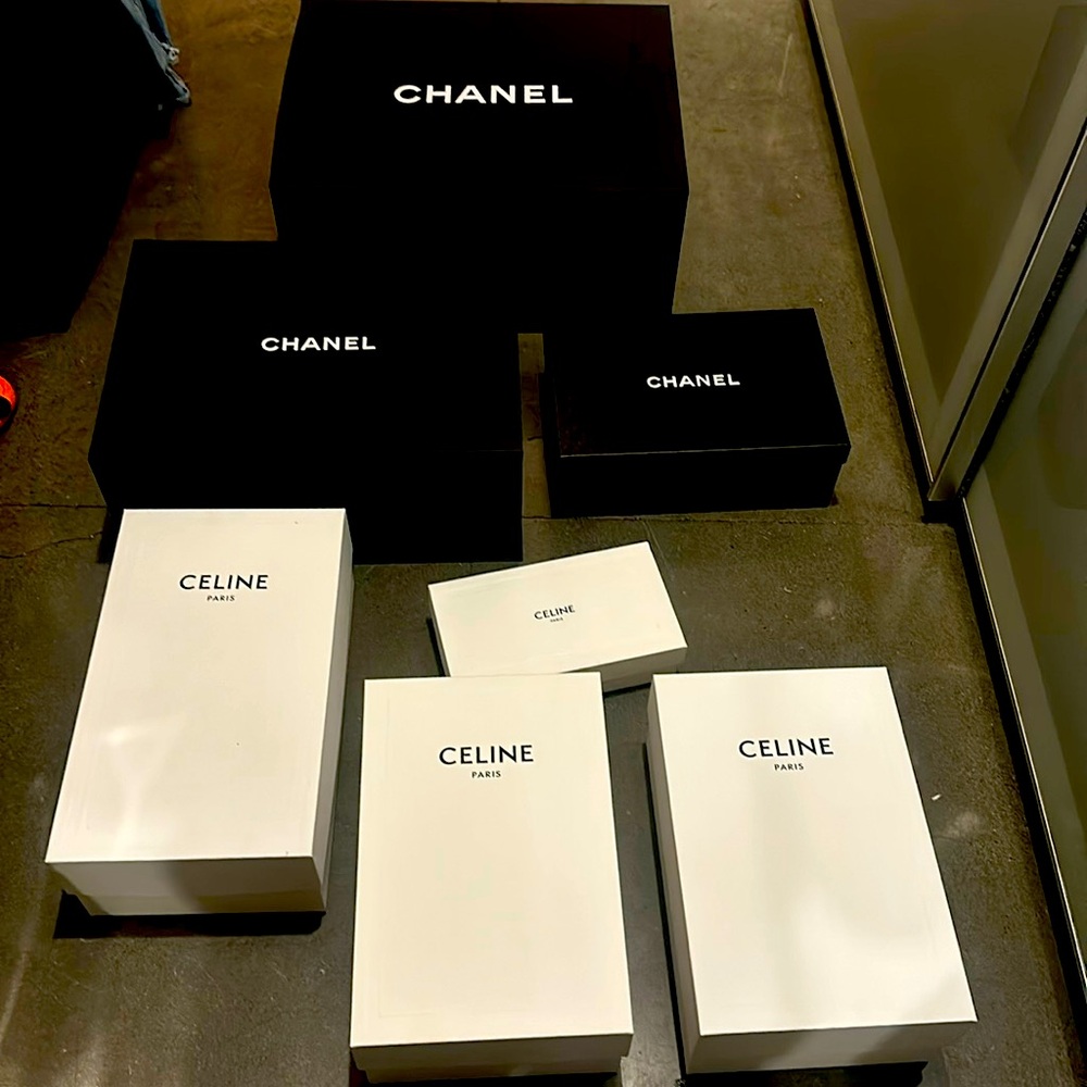 Assortment of original boxes with tissue